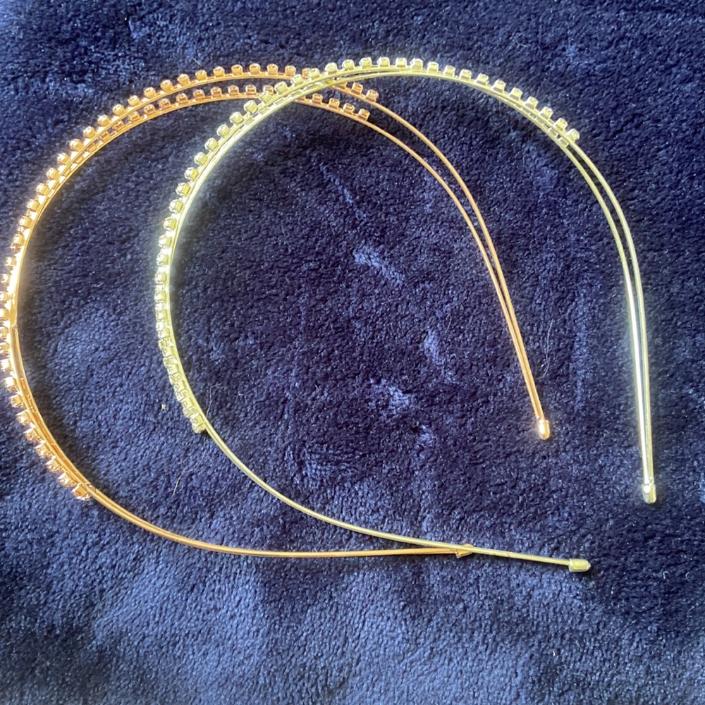 Rose-gold and silver gem hairbands